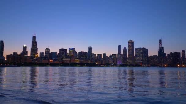 Prachtige Skyline Van Chicago Avond Chicago Usa Juni 2019 — Stockvideo