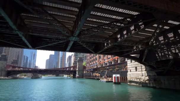Bridges Chicago River Chicago Usa Ιουνίου 2019 — Αρχείο Βίντεο