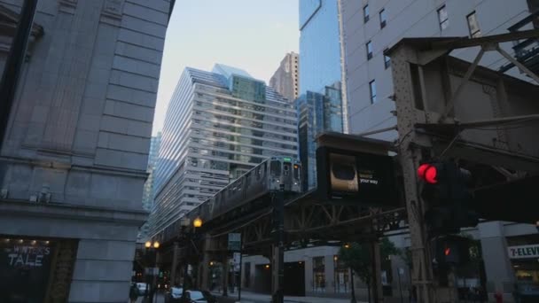 Поезда Метро Городе Чикаго Chicago Сша Июня 2019 Года — стоковое видео