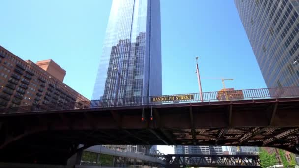 Chicago River Een Zonnige Dag Chicago Usa Juni 2019 — Stockvideo