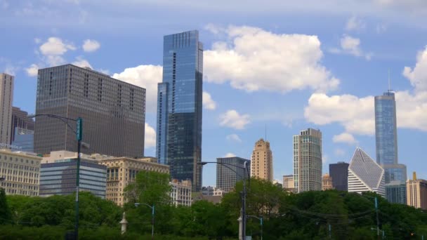 High Rise Buildings Chicago Sunny Day Chicago Usa June 2019 — Stock Video