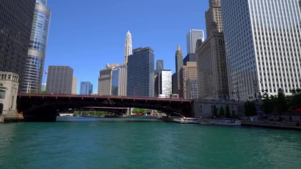 Архитектура Чикаго Ривер Чикаго Сша Июня 2019 — стоковое видео