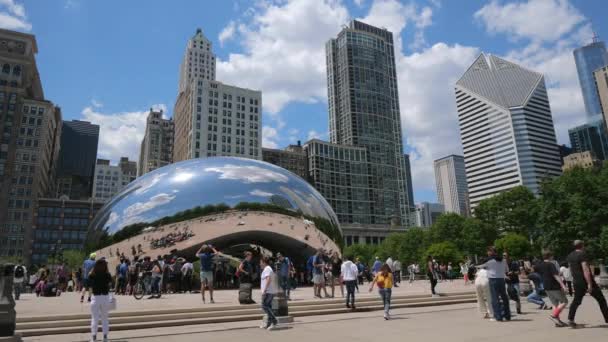 Famous Cloud Gate Millennium Park Chicago Chicago Eua Junho 2019 — Vídeo de Stock