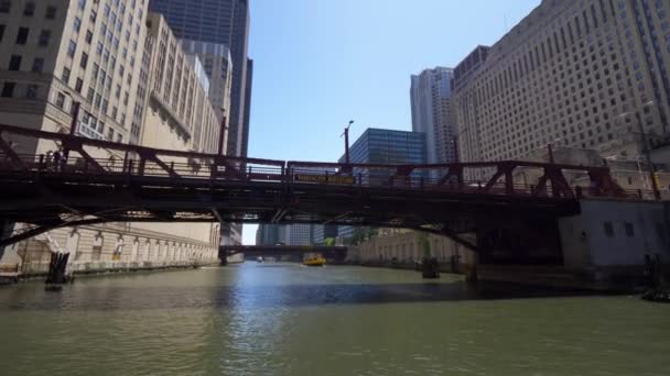 Chicago River Een Zonnige Dag Chicago Usa Juni 2019 — Stockvideo