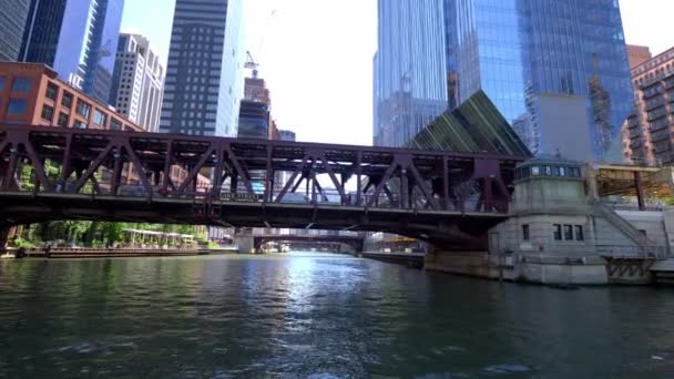 Los Puentes Sobre Río Chicago Chicago Estados Unidos Junio 2019 — Vídeos de Stock