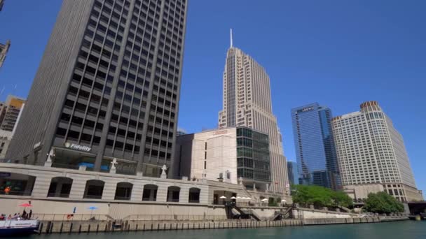 Edificios Gran Altura Centro Chicago Chicago Estados Unidos Junio 2019 — Vídeos de Stock