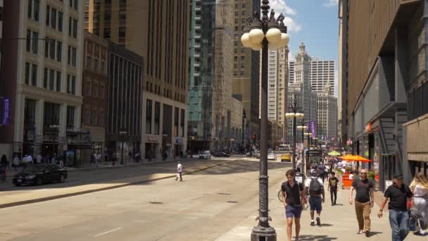 Мичиган Авеню Чикаго Солнечный День Чикаго Сша Июня 2019 — стоковое видео