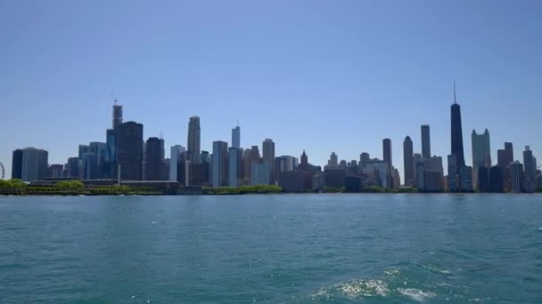 Skyline Chicago Vue Lac Michigan Photographie Voyage — Video