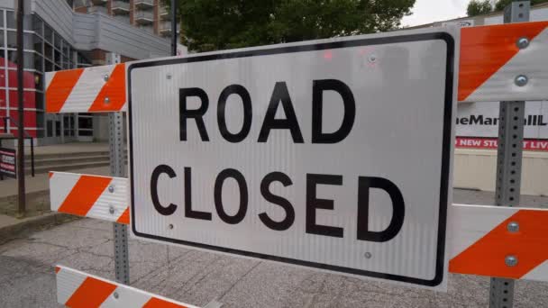 Road Closed Sign Travel Photography — Stock Video