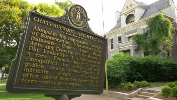 Chateauesque Architektura Starém Louisville Louisville Kentucky Června 2019 — Stock video