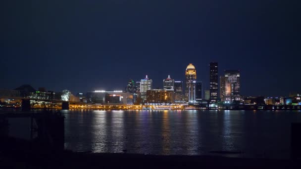 Skyline Van Louisville Night Louisville Kentucky Juni 2019 — Stockvideo