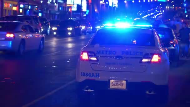 Policejní Vůz Službě Nashville Broadway Nashville Tennessee Červen 2019 — Stock video