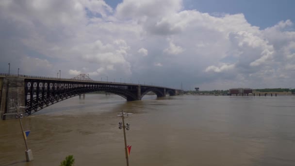 Hochwasser Mississippi Fluss Bei Saint Louis Saint Louis Missouri Juni — Stockvideo