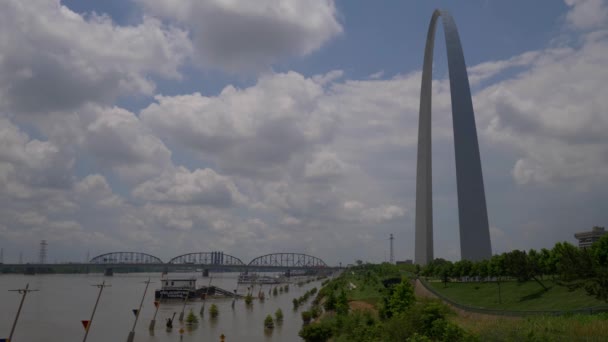 Εθνικό Πάρκο Αψίδα Της Πύλης Στο Saint Louis Saint Louis — Αρχείο Βίντεο