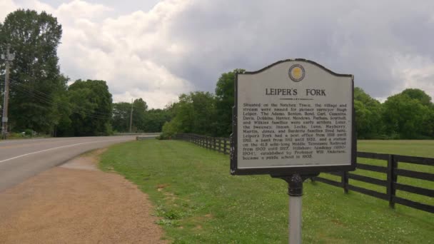 Leipers Fork Tabla Información Tennessee Leipers Fork Estados Unidos Junio — Vídeos de Stock