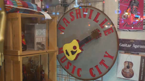 Nashville Gift Shop Broadway Nashville Tennessee Juni 2019 — Stockvideo