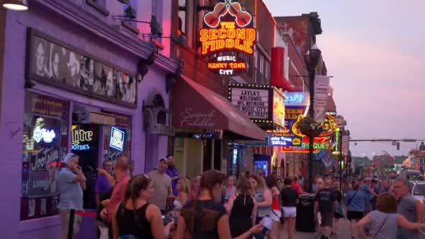 Die Zweite Geige Honky Tonk Bar Nashville Broadway Nashville Tennessee — Stockvideo
