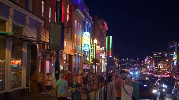 Nashville Broadway Una Verdadera Milla Fiesta Nashville Tennessee Junio 2019 — Vídeos de Stock