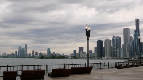 Blick Vom Navy Pier Auf Die Skyline Von Chicago Chicago — Stockvideo