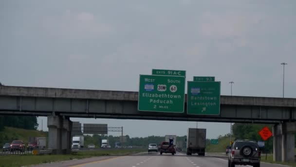 Señal Salida Elizabethtown Autopista Nashville Tennessee Junio 2019 — Vídeos de Stock