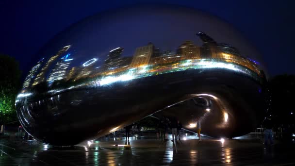 Cloud Gate Chicago Noche Chicago Illinois Junio 2019 — Vídeo de stock