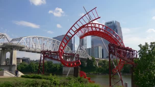 Escultura Artística Nashville Riverfront Nashville Tennessee Junio 2019 — Vídeo de stock