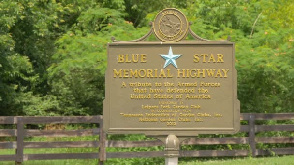 Blue Star Memorial Highway Tennessee Leipers Fork Estados Unidos Junio — Vídeos de Stock