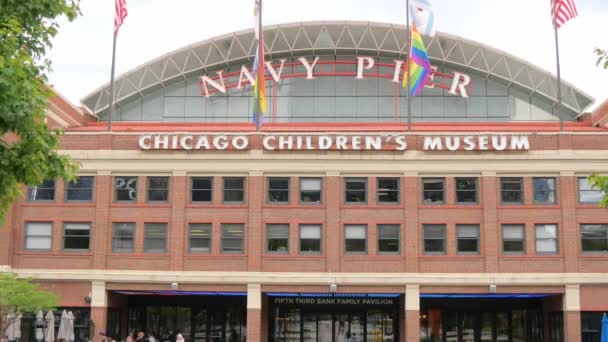 Navy Pier Chicago Punto Riferimento Popolare Città Chicago Illinois Giugno — Video Stock