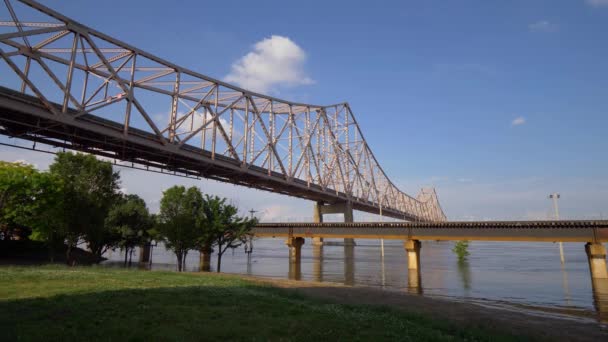 Martin Luther Königsbrücke Über Den Fluss Mississippi Louis Heiliger Louis — Stockvideo