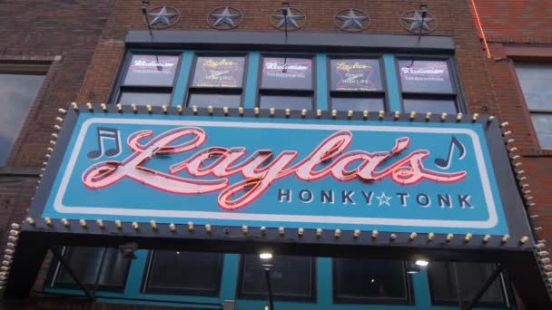 Laylas Honky Tonk Bar Nashville Nashville Tennessee Junho 2019 — Vídeo de Stock