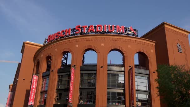 Monumento Famoso Louis Estadio Bush Para Los Cardenales Saint Louis — Vídeos de Stock