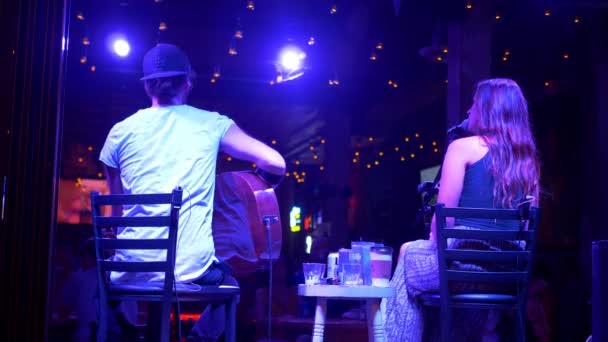 Músicos Actuando Honky Tonk Bar Nashville Broadway Nashville Tennessee Junio — Vídeo de stock