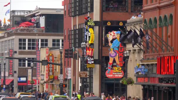 Bares Escenarios Nashville Broadway Nashville Tennessee Junio 2019 — Vídeos de Stock
