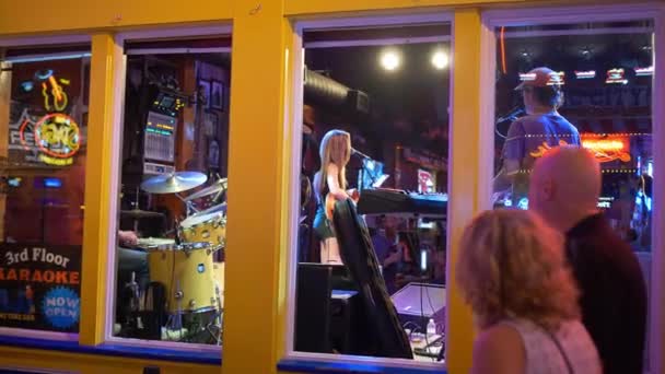 Nashville Honky Tonk Bar Canlı Müzik Nashville Tennessee Haziran 2019 — Stok video