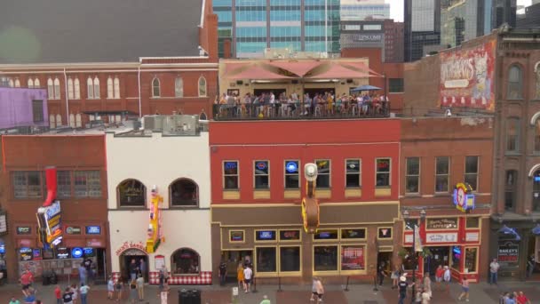 Famoso Broadway Nashville Con Todos Los Bares Salones Nashville Tennessee — Vídeo de stock