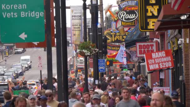 Nashville Broadway Most Popular Place City Nashville Tennessee June 2019 — Stock Video