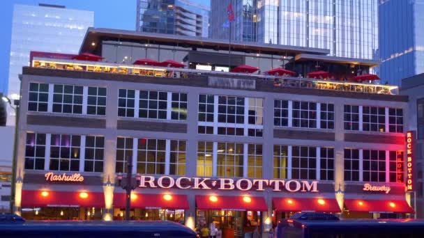 Rock Bottom Nashville Broadway Nashville Tennesse Iune 2019 — стоковое видео