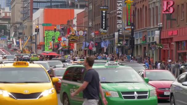 Lugar Más Popular Ciudad Nashville Broadway Nashville Tennessee Junio 2019 — Vídeo de stock