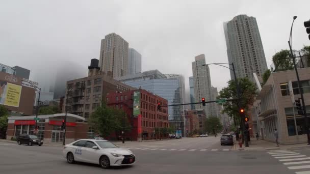 Stad Chicago Een Mistige Dag Chicago Illinois Juni 2019 — Stockvideo