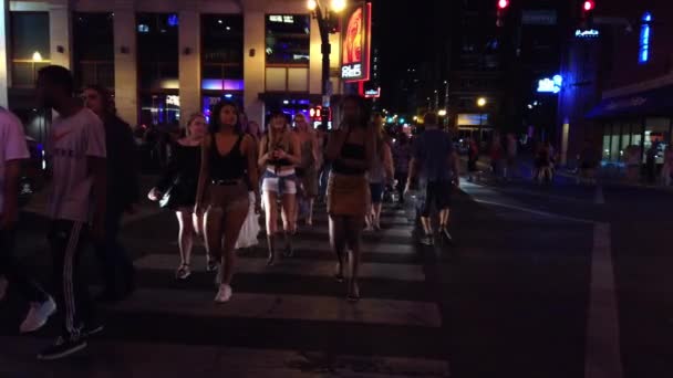 Nashville Broadway Lugar Popular Por Noche Nashville Tennessee Junio 2019 — Vídeo de stock