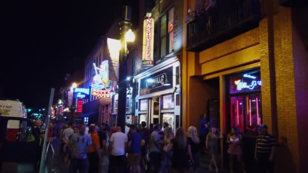 Nashville Broadway Lugar Muy Concurrido Ciudad Nashville Tennessee Junio 2019 — Vídeos de Stock