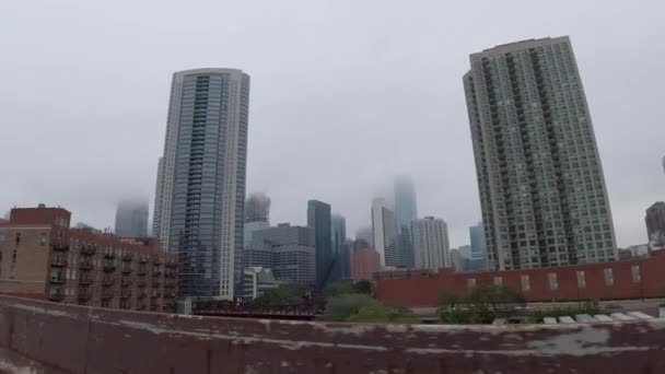 City Chicago Foggy Day Chicago Illinois June 2019 — Stock Video