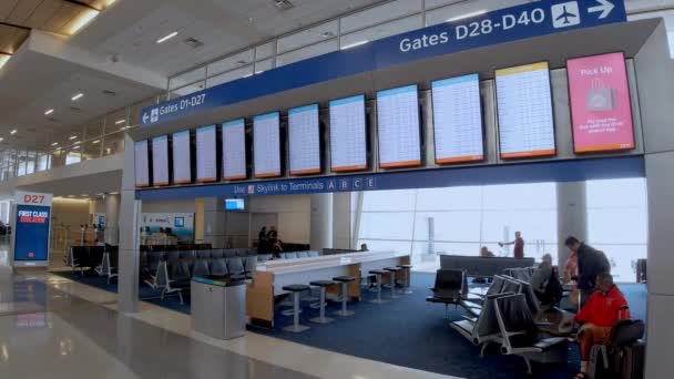 Avgångsportar Vid Dallas Fort Worth Airport Dallas Texas Juni 2019 — Stockvideo