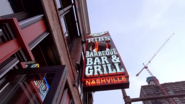 Spaziergang Über Den Berühmten Broadway Nashville Nashville Tennessee Juni 2019 — Stockvideo