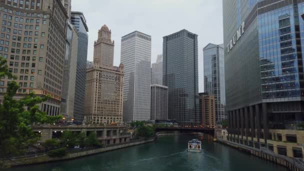 Αρχιτεκτονική Στο Κέντρο Του Σικάγο Σικάγο Ιλινόις Ιουνίου 2019 — Αρχείο Βίντεο