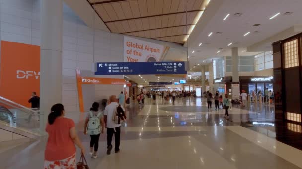 达拉斯沃思堡机场的离境门 Dallas Texas June 2019 — 图库视频影像
