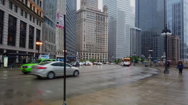 Street View Chicago Downtown Chicago River Chicago Illinois Juni 2019 — Stockvideo