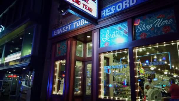 Ernest Tubb Nahrávací Obchod Nashville Nashville Tennessee Červen 2019 — Stock video