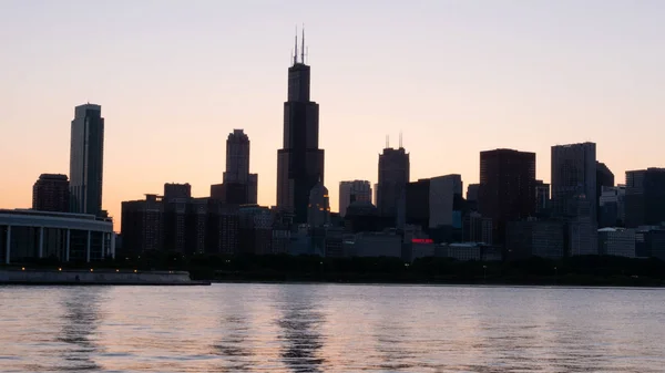 Horizonte Chicago Pôr Sol Chicago Illinois Junho 2019 — Fotografia de Stock