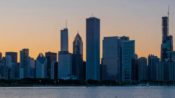 Horizonte Chicago Pôr Sol Chicago Illinois Junho 2019 — Fotografia de Stock